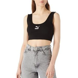 Puma Classics Womens Ribbed Cropped Top